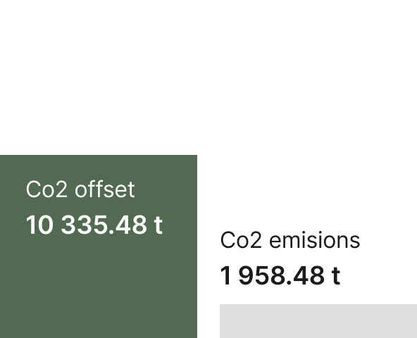 Amata CO2 emmisions vs. offset in 2019