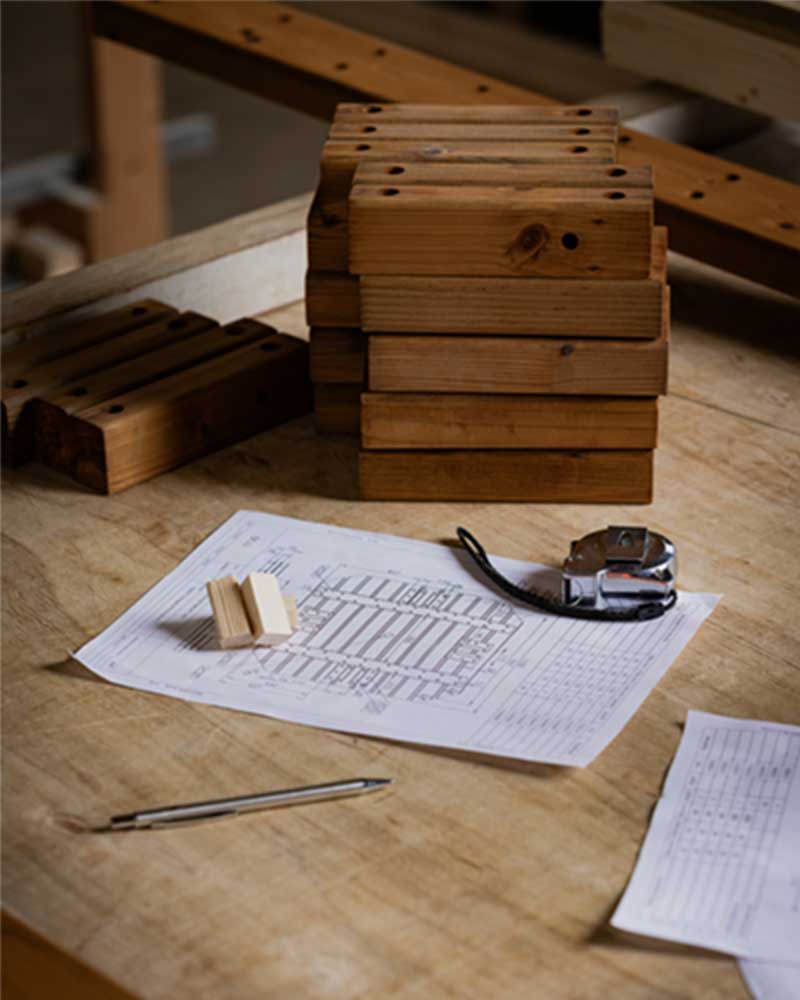 A table in a wood workshop